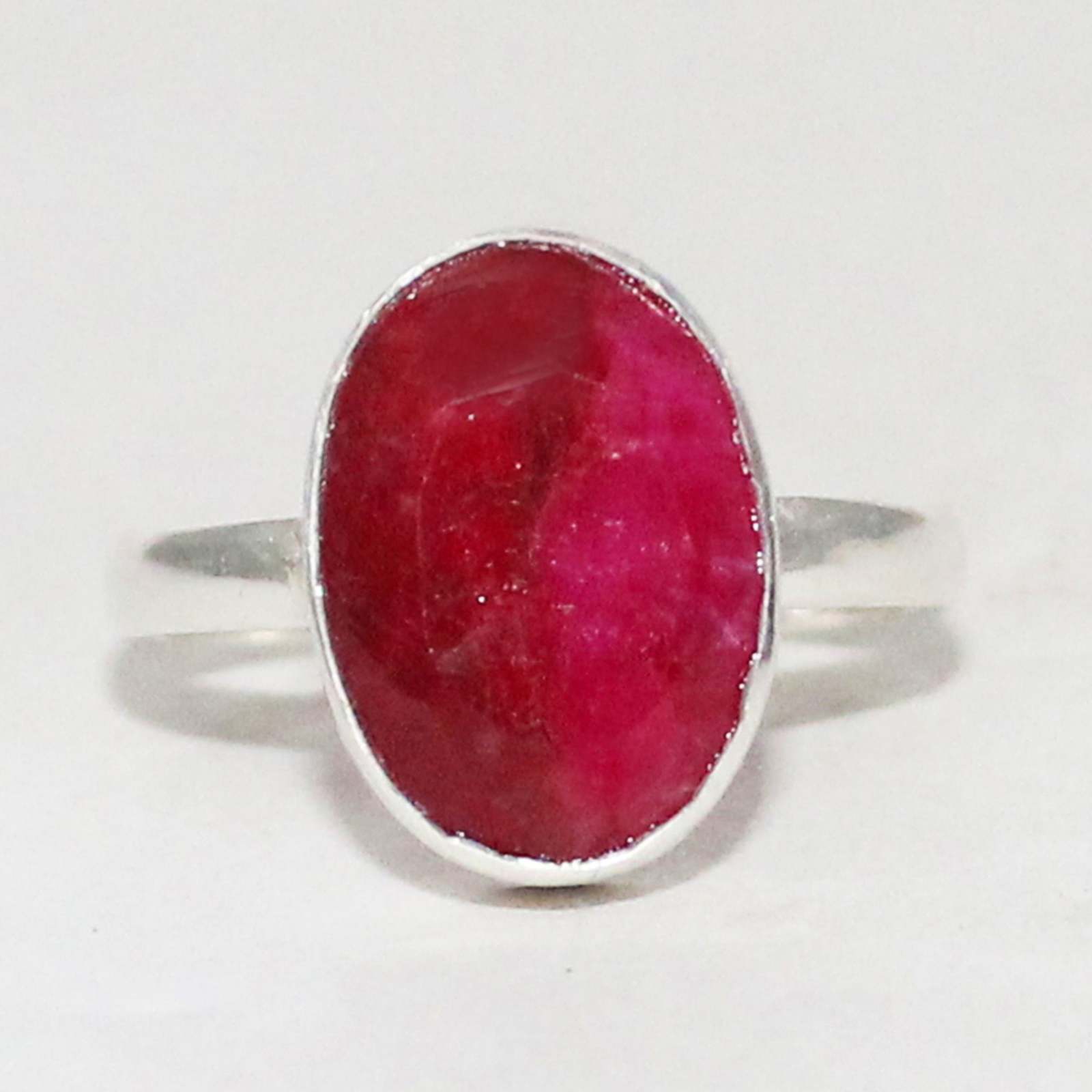 Attractive NATURAL INDIAN RUBY Gemstone Ring, Birthstone Ring, 925 Sterling Silv - $27.86