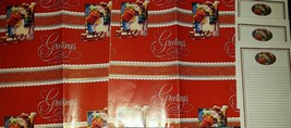 New Christmas Gift Wrap Paper Set》Greetings of the Season》Snowman &amp; Child - $8.99