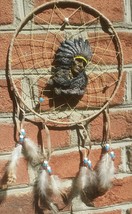 New 23&quot; Suede Feather &amp; Beads CHIEF BLACKFEATHER DREAM CATCHER Wall Hanging - $14.99