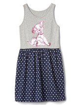New Gap Kids GirlDisney Dalmantia Gray Blue Polka Dot Cotton Tank Dress 12 - £15.81 GBP