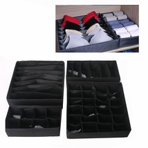 4 Pcs Underwear Storage Socks Storage Foldable Wardrobe Organiser Drawer... - £18.86 GBP