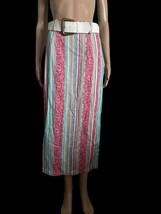 Vintage Bonjour Women&#39;s Aztec Woven Wrap Around High Waist Skirt BoHo Si... - $20.56