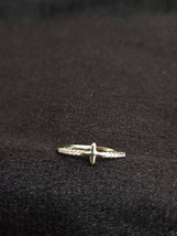 Mini Cross Simulated Diamond S925 Sterling Silver Ring Size 6.50 - £21.01 GBP