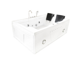 Whirlpool massage hydrotherapy Double Pump corner bathtub hot tub 2 persons 71&quot; - £2,450.98 GBP