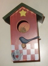 Bird House Vintage Bird House 7&quot; High Painted Wood Garden Bird House Wang&#39;s Intl - £28.63 GBP