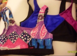 BATHING SUIT TOPS SWIMWEAR ATHLETIC WORK OUT TOPS (TWO) MIDRIFF TOPS VTG... - £7.01 GBP