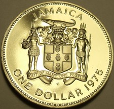 Large Rare Proof Jamaica 1975 Dollar~Only 16,000 Minted~Bustamante - £13.61 GBP