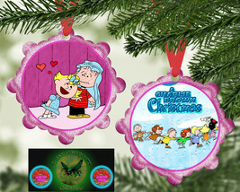 Sally &amp; Linus / A CB Christmas Tree Custom Aluminum 2 Sided Ornament with Ribbon - £13.26 GBP