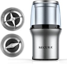 Electric Coffee Grinder and Spice Grinder with 2 Stainless Steel Blades - £49.82 GBP