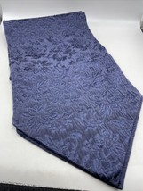 Table Runner Navy Blue 72x11.5 Textured Elegant Tapered Ends Dining Linens - £19.57 GBP