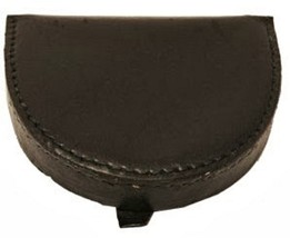 Coin Wallet Classic Half Moon Shape Leather Black - $5.00