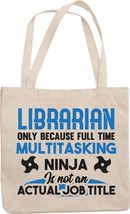 Make Your Mark Design Funny Multitasking Ninja Librarian Reusable Tote Bag for M - £17.08 GBP