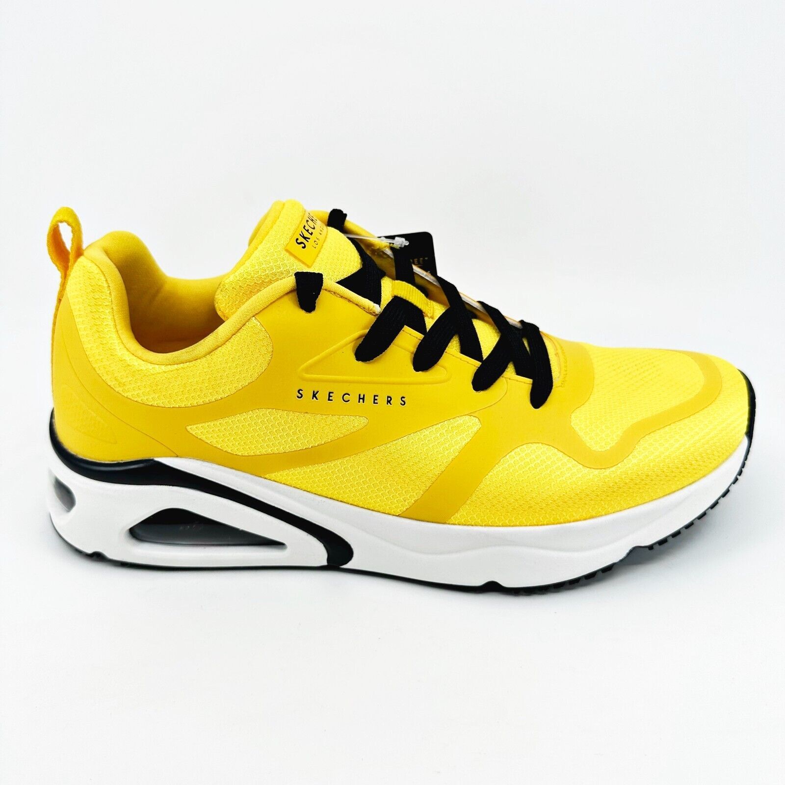 skechers tres air revolution airy yellow mens air cooled sneakers