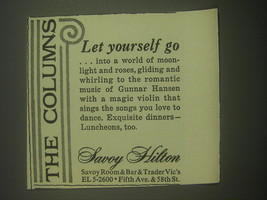 1962 Savoy Hilton Ad - The Columns Let Yourself Go - £14.81 GBP