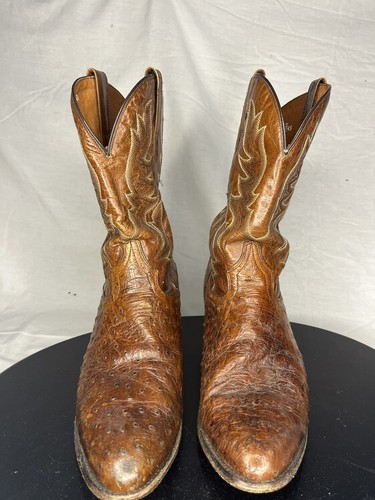 Dan Post Ostrich Leather Boots Cowboy Western Men’s 10.5 D Brown DP 5162 Item image 2