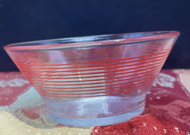 VTG MCM Glass Bowl  Verona France w/ Red Stripes “Memphis Style” - $7.43