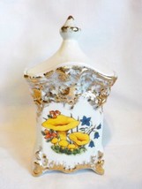 Vintage Gerold Porzellan Marmalade Jam Jar w/Lid Blue Bells Morning Glories - $22.00