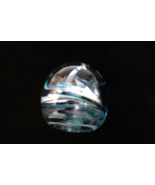 Vintage Art Glass Monte Dunlavy Large Paper Weight 3 1/2” Wide Blue Gray... - $54.69 CAD