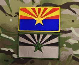 Large 3&quot;x5&quot; Arizona State Flag Morale Patch Set Multicam Grand Canyon AZ 2A - £14.90 GBP