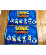 Sonic The Hedgehog  Pillow cases Twin Long Lot of 2 BRIGHT Colors Clean - £19.43 GBP