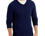 Club Room Men&#39;s Drop-Needle V-Neck Cotton Sweater in Navy Blue-XL - $19.99