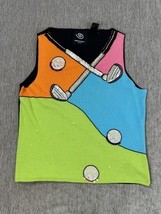 Vintage Michael Simon Sweater Womens Small Neon Green Golf Sequin Embell... - $29.69