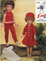  Vintage knitting pattern to fit 20in Teenage doll. Emu 6118. PDF - $2.15
