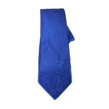 St. Patrick Men&#39;s Tie Hanky Set Royal Blue Pasiley Pattern Microfiber 3.... - £15.92 GBP