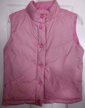 Gap Kids PINK reversible down vest 14 XXL large girls puffer feather pla... - £14.06 GBP