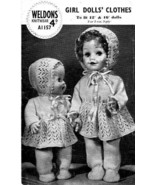 Vintage knitting pattern for 12 and 16 in dolls. Weldons A1157. PDF - £1.69 GBP