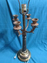 Vtg Electric Candelabra Lamp with Candle Holders Unique 33&quot; High - $98.10