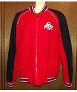 OHIO STATE UNIVERSITY Varsity Jacket Sz L Zip Up Wool Blend OSU Lined Li... - €39,62 EUR