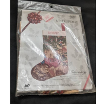 Something Special Needlepoint Kit 30558 Teddy And Cat Christmas Stocking Vintage - $84.15