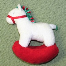 Ty Pluffies Christmas Rocking Horse Pretty Pony Plush Baby Toy 7&quot; Stuffed Animal - £7.02 GBP