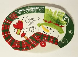 Fitz and Floyd Snowman Sing with Joy Christmas Appetizer Dessert Cookie ... - $11.99