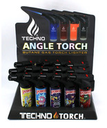 TECHNO TORCH LIGHTER WITH UNIQUE DESIGNS ADJUSTABLE FLAME LOT OF 5✨ - £17.53 GBP