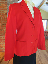 VTG PENDLETON jacket HOLIDAY RED WOOL   BLAZER- USA  TAG 10 8? 36&quot; bust - $23.26