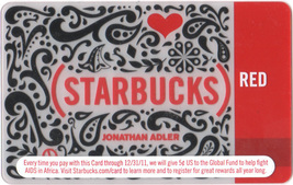 Starbucks 2010 Jonathan Adler Red Collectible Gift Card New No Value - £1.58 GBP