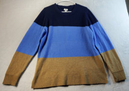 J.CREW Sweater Mens Large Multi Knit Acrylic Long Raglan Sleeve Round Ne... - $18.75