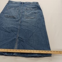 St. John’s Bay Women's Blue Cotton Blend Rear Slit Denim Skirt Pockets Size 14 image 8