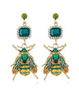 Luxury Fashion Crystal Insect  Bee Eardrop Dangle Statement Earrings - £11.74 GBP