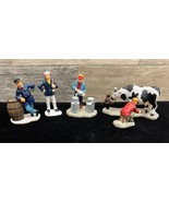 Lemax Village Collectibles - Lot of 5 Vintage Figurines People Milk Cow ... - $31.92