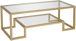 Athena 45&#39;&#39; Wide Rectangular Coffee Table in Brass - £105.90 GBP