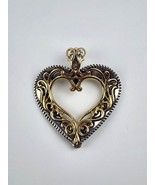 Carolyn Pollack American West 925 Sterling Brass Heart Enhancer Pendant ... - £69.81 GBP
