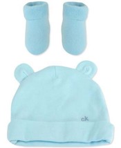 Calvin Klein Baby Boys 2 Pieces Hat And Booties Set, X-Small, Blue - £24.10 GBP
