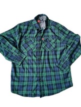 THE AMERICAN OUTDOORSMAN Flannel Shirt Men&#39;s M Blackwatch Plaid Button-Up  - $19.80