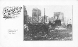 Baltimore Md~Fire Of 1904-STREET Looking East From Sharp~Realistic Postcard - £10.82 GBP