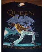 QUEEN Live At Wembley Stadium Freddie Mercury T-Shirt MENS Black MEDIUM ... - $19.80
