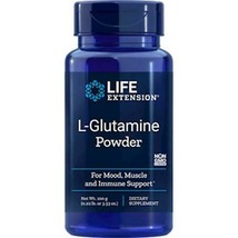 NEW Life Extension L-Glutamine  for  Mood Muscle Immune Support 100 Gram Powder - $26.54