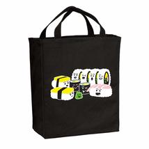 Happy Sushi - Cute Cartoon Japanese Food Maki Roll Canvas Reusable Grocery Tote  - £18.75 GBP